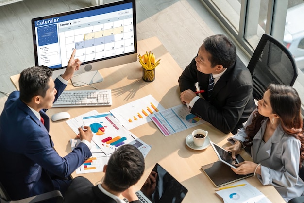 Calendario en aplicación de software informático para la planificación de horarios con comodidad