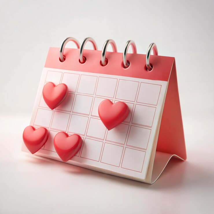 un calendario con corazones en él que dice valentine