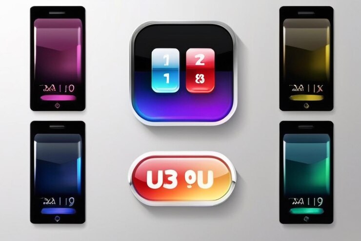 Foto calendario de cuatro colores botón de vidrio icono ui ux icono de aplicación brillante vector de logotipo