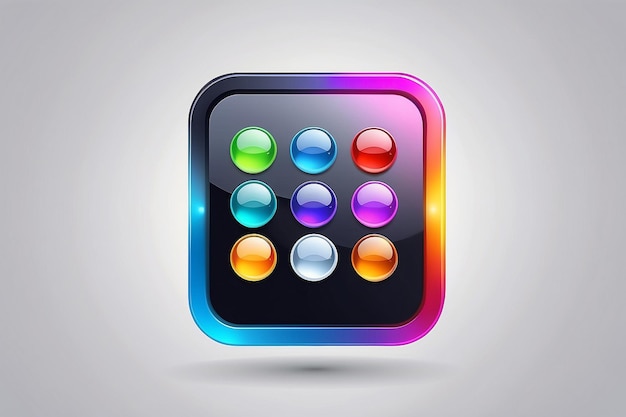 Calendario de cuatro colores botón de vidrio icono ui ux icono de aplicación brillante vector de logotipo