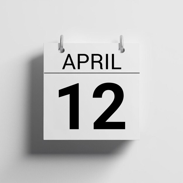 Calendário de dias com a data de 1 de Abril
