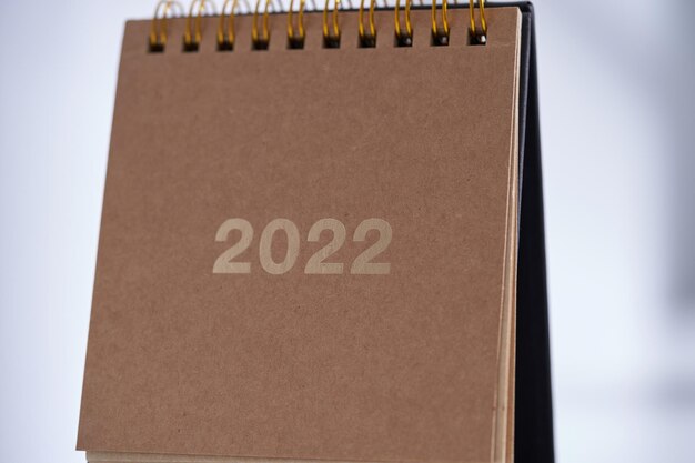 Calendário de mesa 2022 no topo da mesa