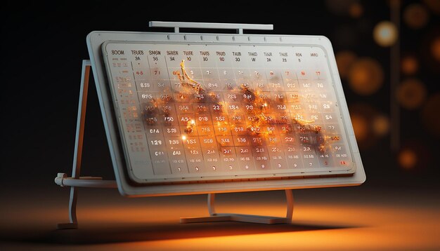 Foto calendário de mesa futurista