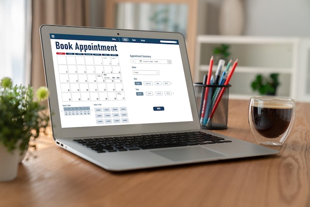 Calendário de reserva de consulta on-line para registro moderno