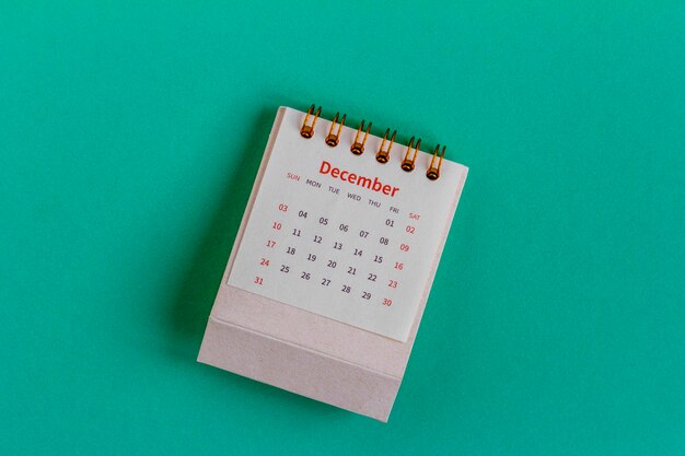 Calendario de escritorio para diciembre de 2023 Calendario para planificar cada día