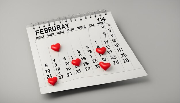 un calendario con una fecha que dice febrero