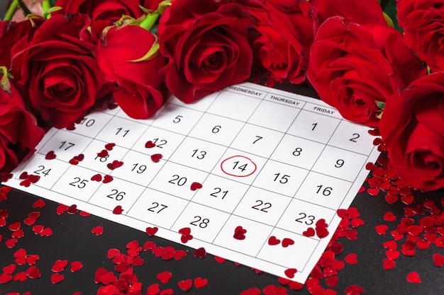 calendario con fecha de San Valentín