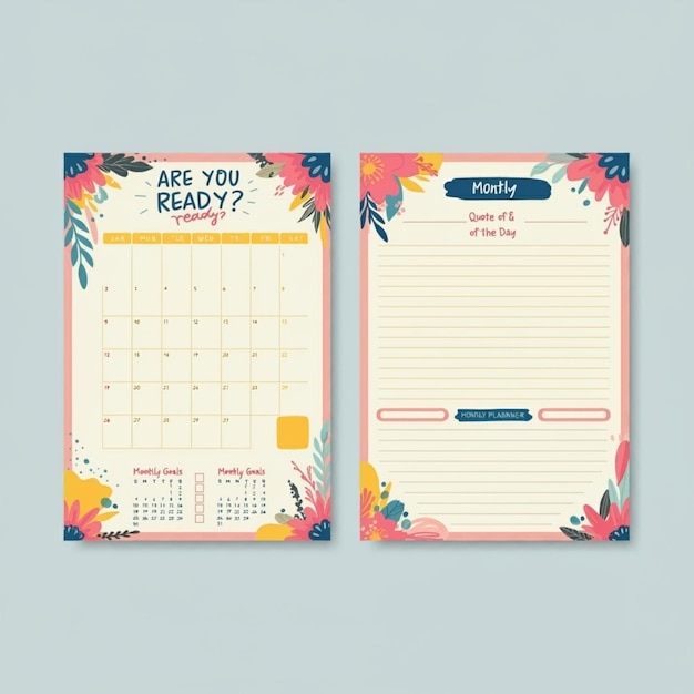 un calendario con una flor en él dice todo lo que necesitas para estar listo