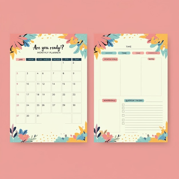 un calendario con una flor y una flor en él