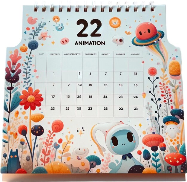 un calendario con una imagen de un elefante y flores