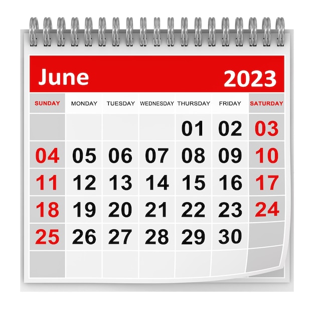 Calendário junho de 2023