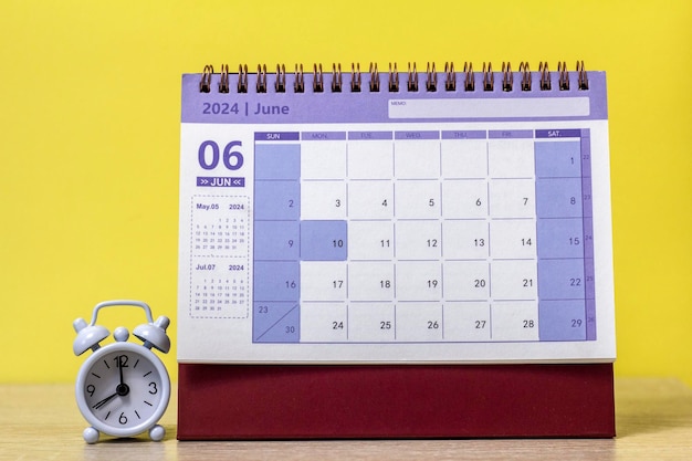 Calendario para junio de 2024 Calendario de escritorio para planificar, programar, asignar, organizar y administrar cada fecha