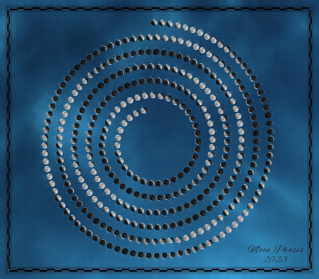 Calendário Lunar 2023 Fases da Lua em Espiral