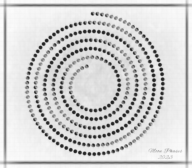 Calendario lunar 2023 Fases lunares en espiral