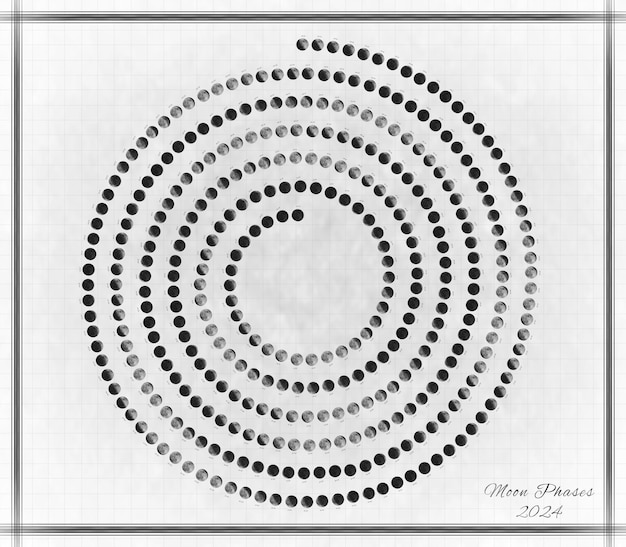 Foto calendario lunar 2024 fases lunares en espiral