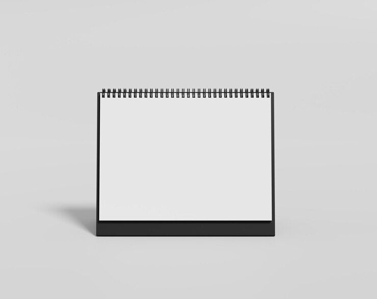 Calendario de mesa rectangular en blanco Calendario de horarios