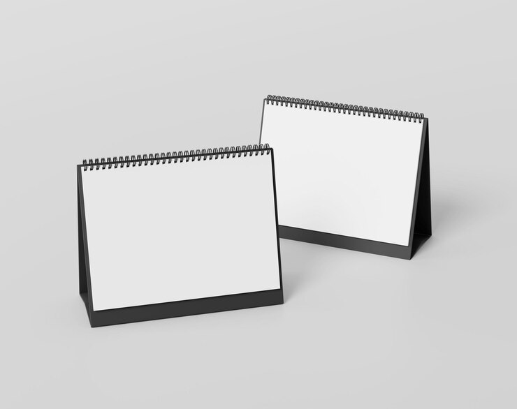 Calendario de mesa rectangular en blanco Calendario de horarios