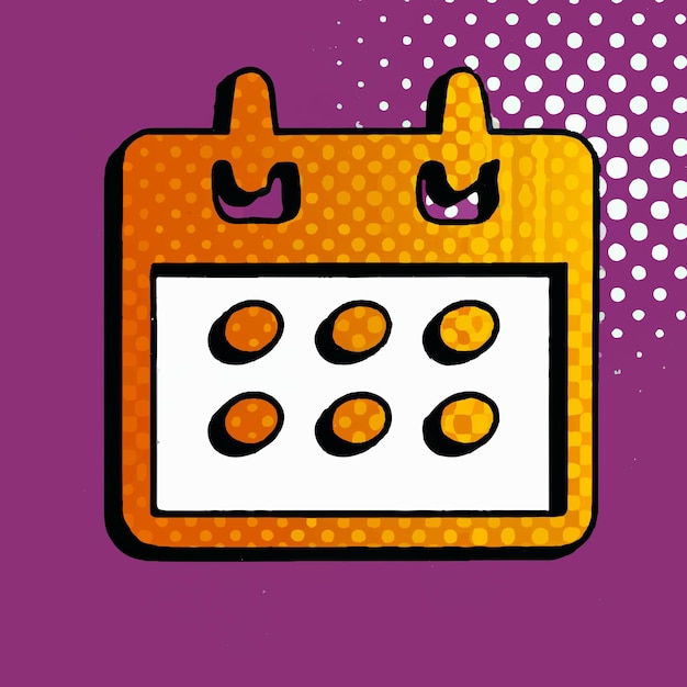 Calendario naranja sobre un fondo morado.