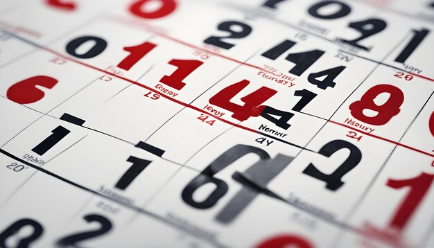 un calendario con el número 1 en él