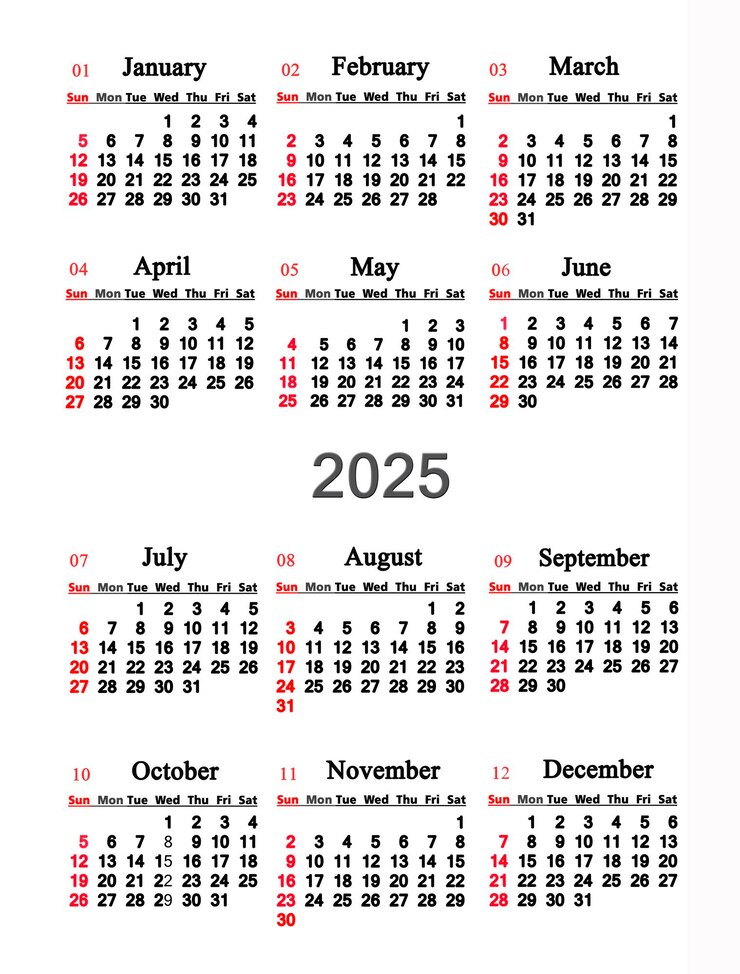 Foto calendário para o ano 2025 organizador diário organizador de negócios calendário 2025