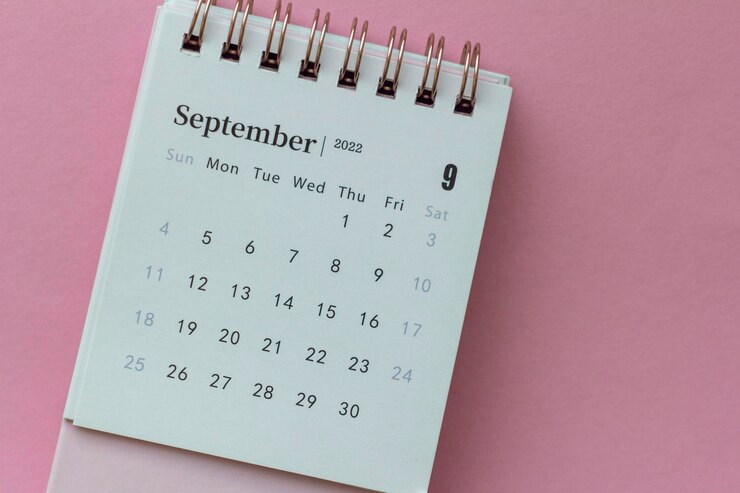 Calendário para setembro de 2022. Calendário de desktop para organizar e gerenciar cada data.
