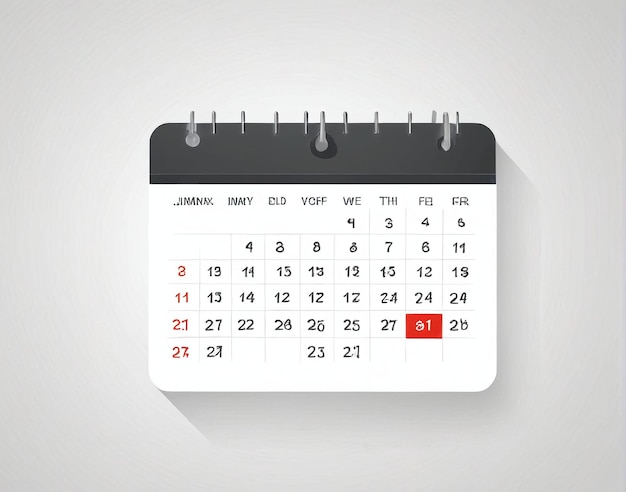 calendario sobre un fondo blanco