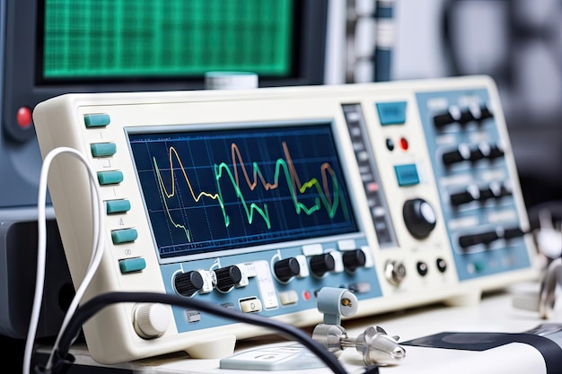 Calibrações e medições em closeup de equipamentos médicos criados com IA generativa