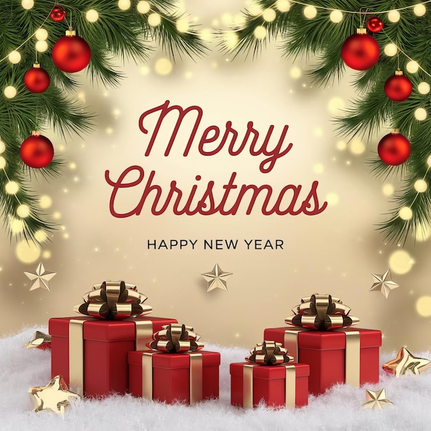 una cálida y festiva tarjeta de felicitación de Navidad