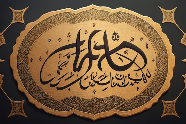 Caligrafía árabe que escribe Alá y Muhammad La Ilaha Illallah Muhammadur Rasulullah Alá quiere decir Vete