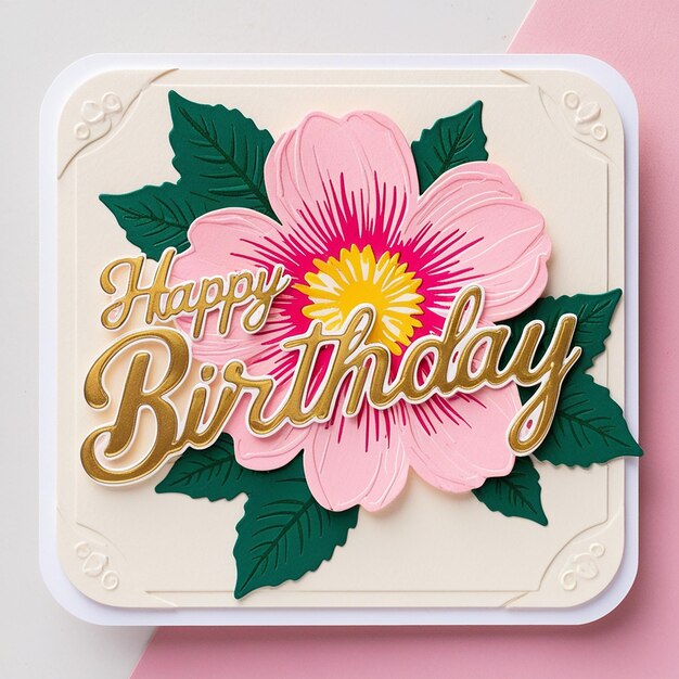 Caligrafía dibujada a mano Feliz cumpleaños con confeti