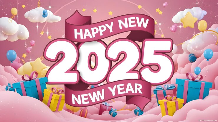 Caligrafía de Feliz Año Nuevo 2025
