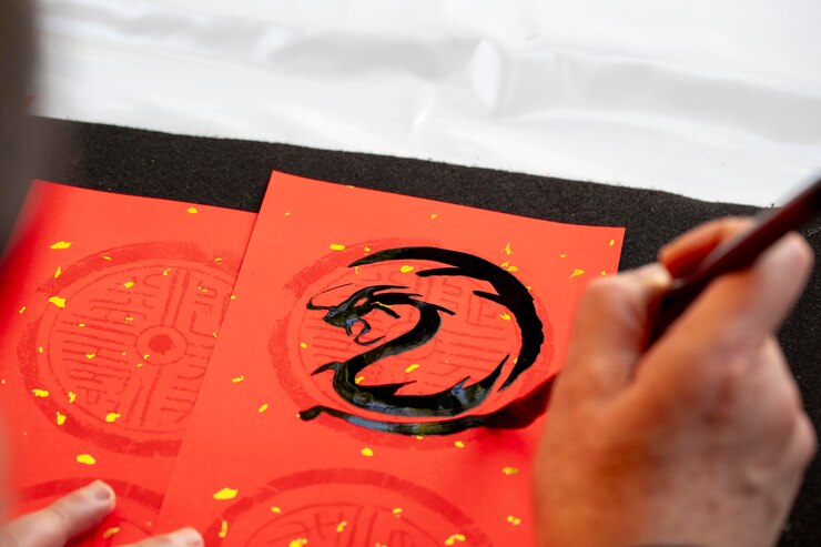 Calígrafo do Festival da Primavera da China, dísticos manuscritos do Festival da Primavera, escovam personagens
