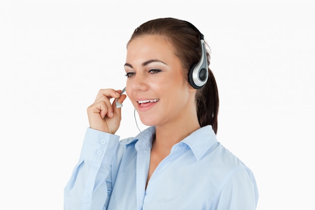 Call-Center-Agent mit Headset