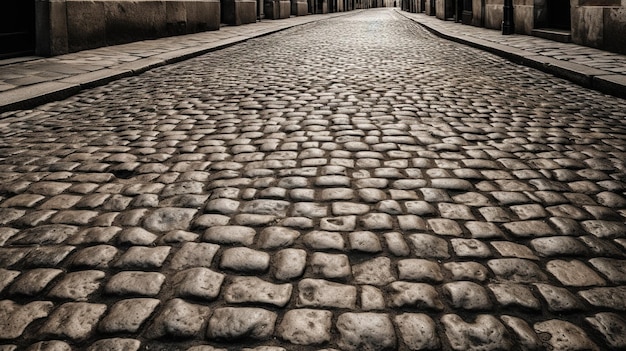 Foto calle adoquinada de textura desigual con patrones irregulares encanto vintage en un entorno urbano