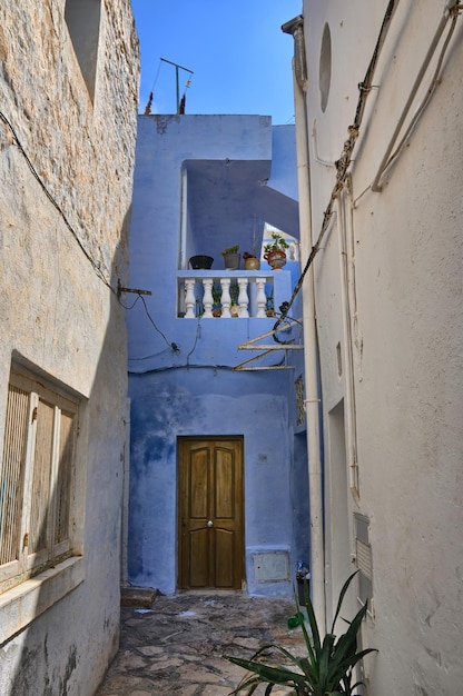 Calle angosta de la antigua Medina Hammamet Túnez Mediterranea