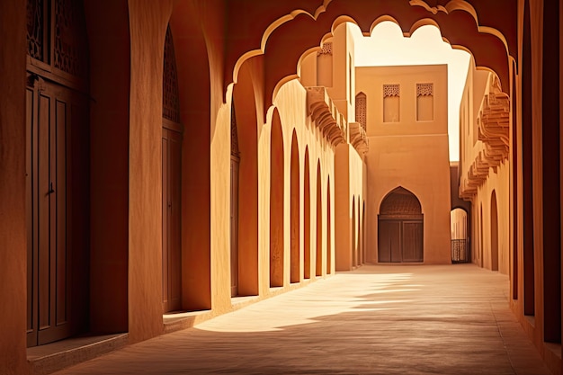 Calle árabe tradicional Colores cálidos Distrito histórico tradicional Arquitectura árabe Oriente Medio