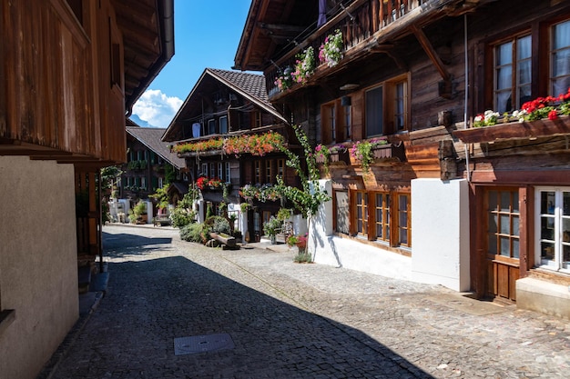 Foto calle brunngasse en brienz, suiza