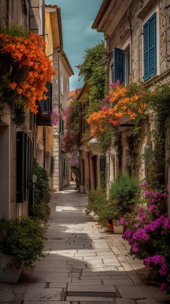 Una calle en el casco antiguo de chania.