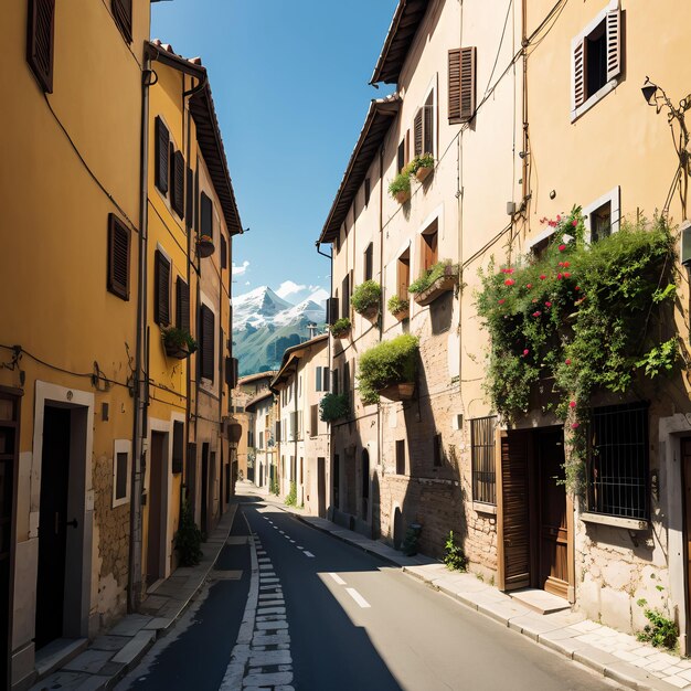 calle en el casco antiguo de Italia