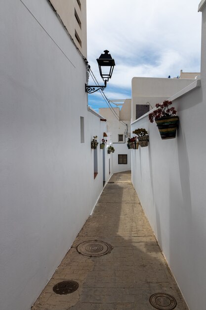 Calle del casco antiguo de Nijar. Andalucia. España.