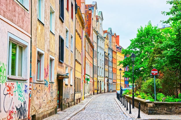 Calle en el casco antiguo de Wroclaw, Polonia.