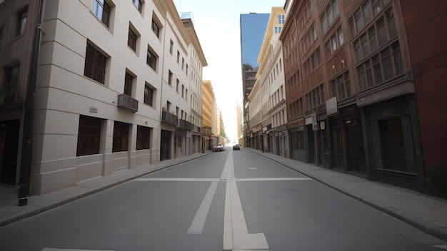 Calle de la ciudad al aire libre y construcción de arte generativo por IA