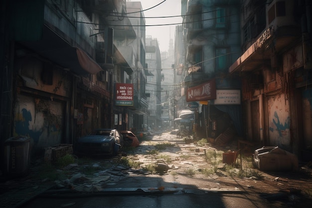 Una calle en la ciudad del callejón sin salida