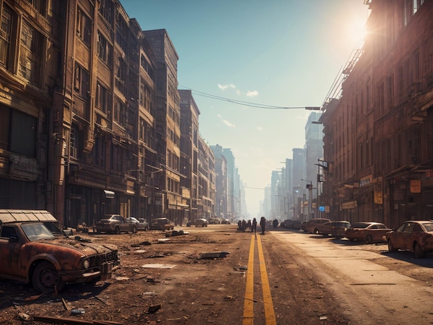 Una calle en la ciudad de fallout 4