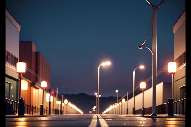 La calle de la ciudad, la línea de tráfico, el cruce de carreteras, las luces de la calle, el fondo del papel tapiz de la ciudad.