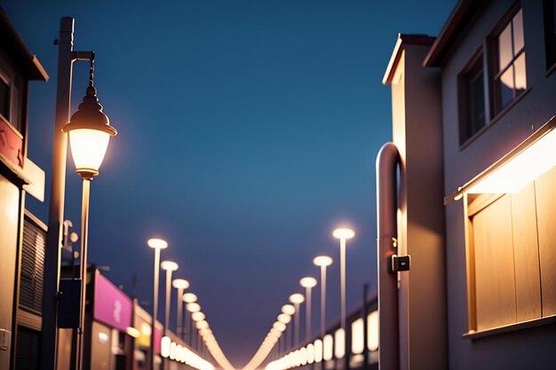 La calle de la ciudad, la línea de tráfico, el cruce de carreteras, las luces de la calle, el fondo del papel tapiz de la ciudad.