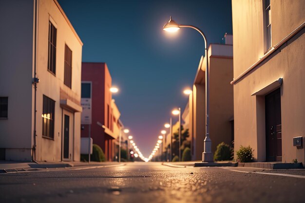 La calle de la ciudad, la línea de tráfico, el cruce de carreteras, las luces de la calle, el fondo del papel tapiz de la ciudad.