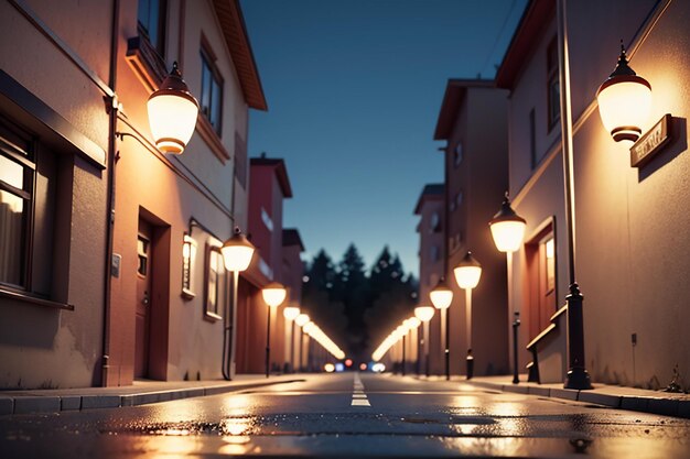 La calle de la ciudad, la línea de tráfico, el cruce de carreteras, las luces de la calle, el fondo del papel tapiz de la ciudad.