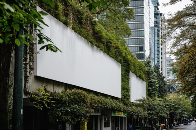 Foto una calle de la ciudad llena de edificios altos y árboles