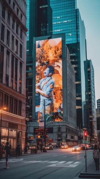 Foto una calle de la ciudad llena de muchos edificios altos generativa ai imagen